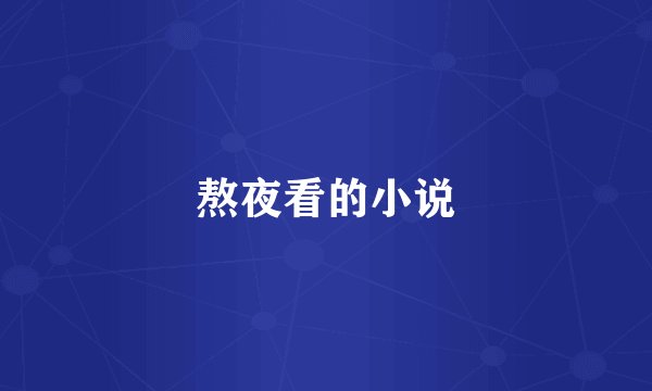 熬夜看的小说