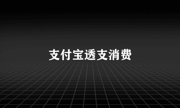 支付宝透支消费