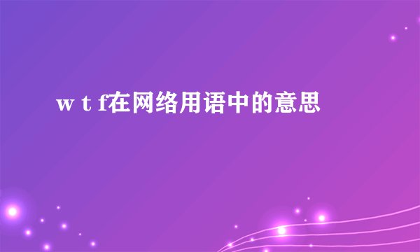 w t f在网络用语中的意思