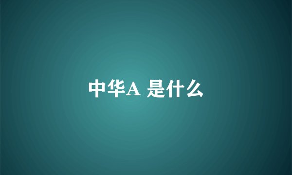 中华A 是什么