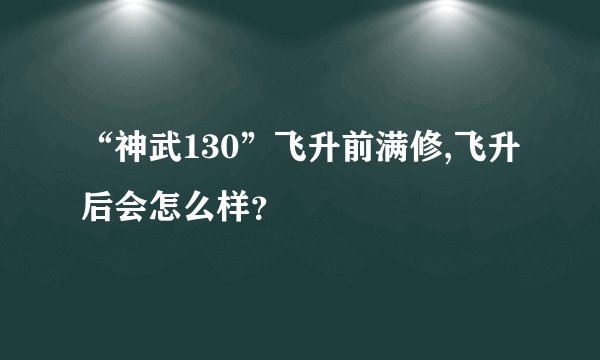 “神武130”飞升前满修,飞升后会怎么样？