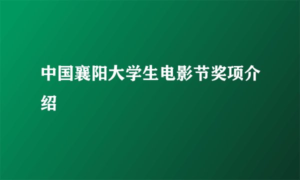 中国襄阳大学生电影节奖项介绍