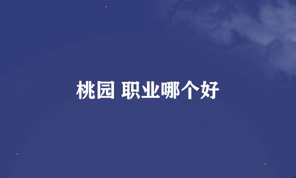 桃园 职业哪个好