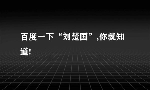 百度一下“刘楚国”,你就知道!
