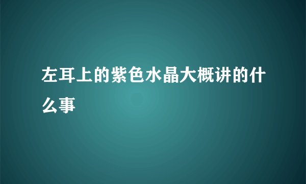 左耳上的紫色水晶大概讲的什么事