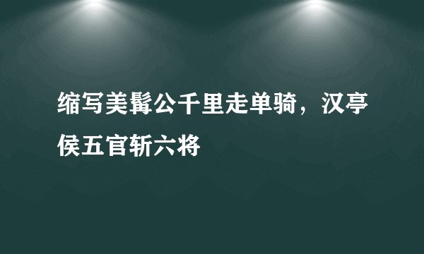 缩写美髯公千里走单骑,汉亭侯五官斩六将