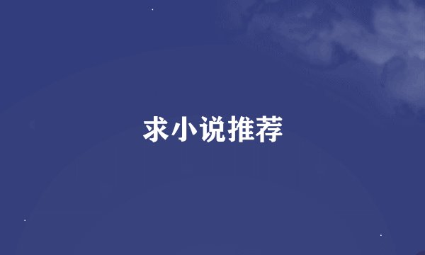求小说推荐