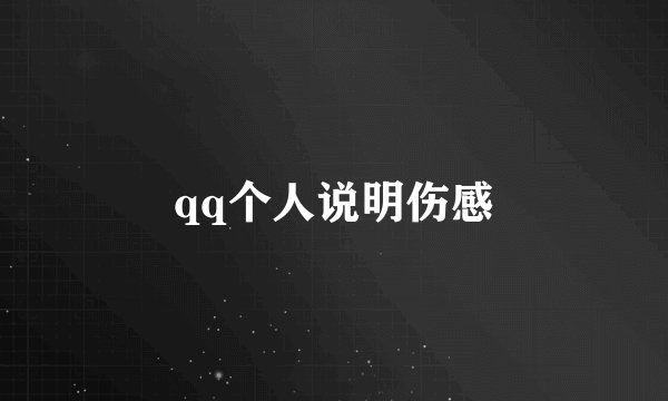 qq个人说明伤感