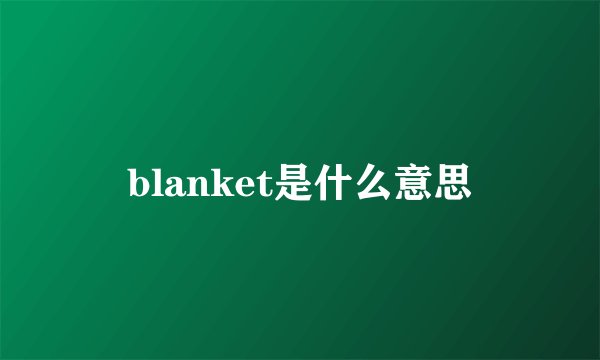 blanket是什么意思