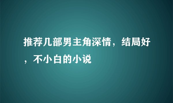 推荐几部男主角深情,结局好,不小白的小说