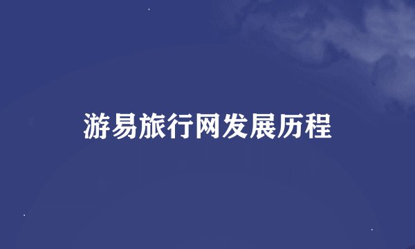 游易旅行网发展历程