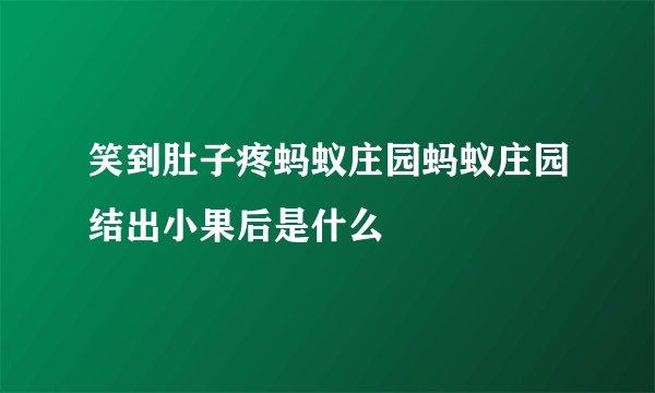 笑到肚子疼蚂蚁庄园蚂蚁庄园结出小果后是什么