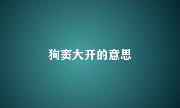 狗窦大开的意思