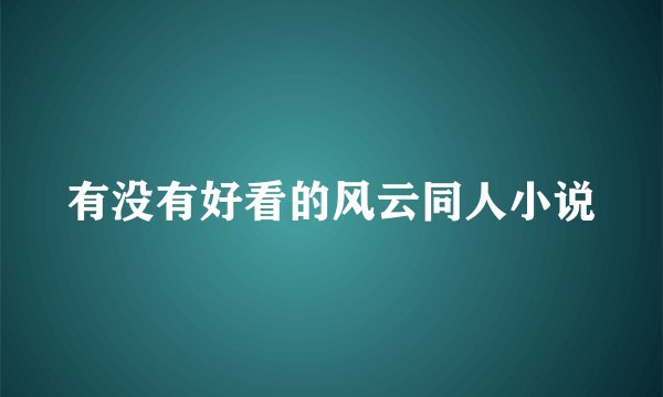 有没有好看的风云同人小说
