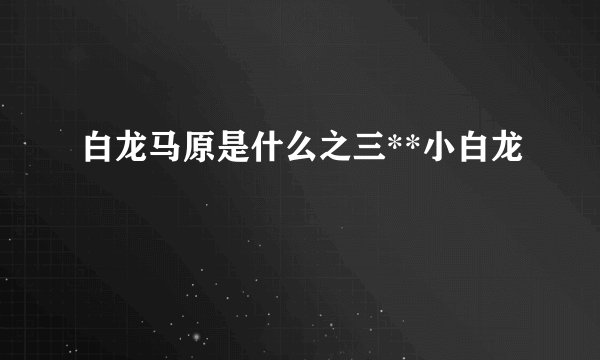 白龙马原是什么之三**小白龙