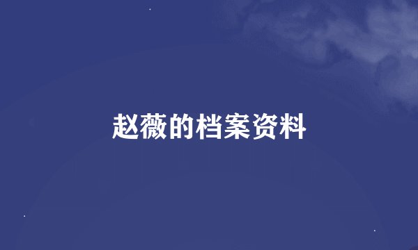 赵薇的档案资料