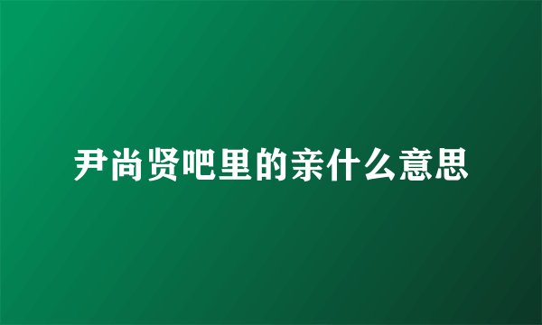 尹尚贤吧里的亲什么意思