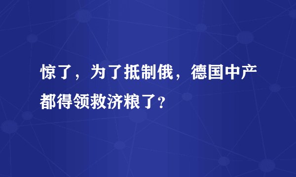 惊了，为了抵制俄，德国中产都得领救济粮了？