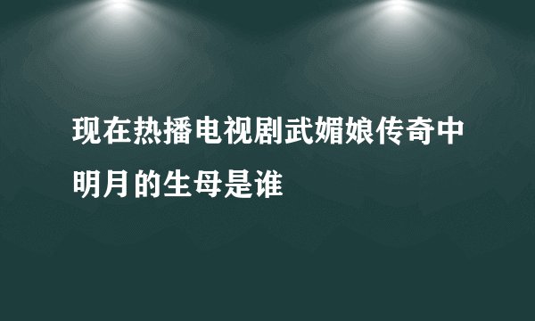 现在热播电视剧武媚娘传奇中明月的生母是谁