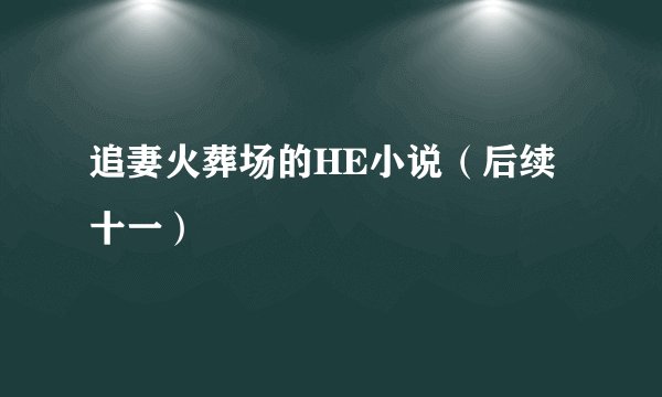追妻火葬场的HE小说(后续十一)
