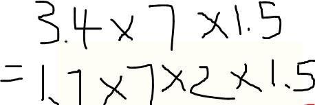 3.4x7x1.5的简便方法