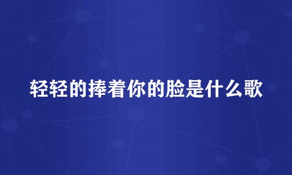 轻轻的捧着你的脸是什么歌