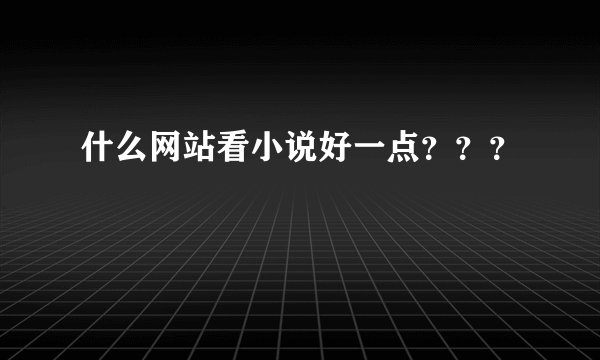 什么网站看小说好一点？？？