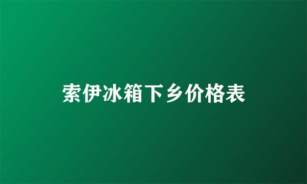 索伊冰箱下乡价格表
