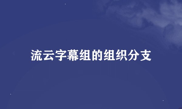 流云字幕组的组织分支