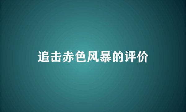 追击赤色风暴的评价