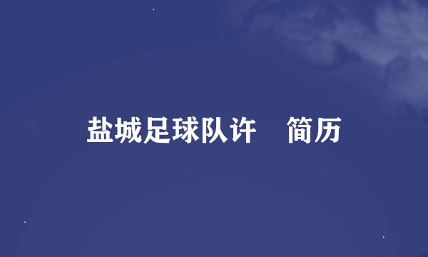 盐城足球队许旸简历