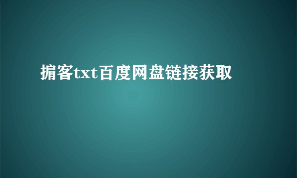 掮客txt百度网盘链接获取