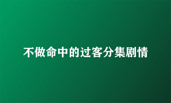 不做命中的过客分集剧情