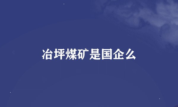 冶坪煤矿是国企么