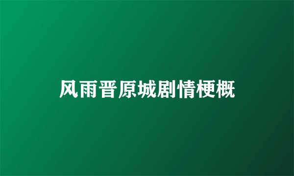 风雨晋原城剧情梗概