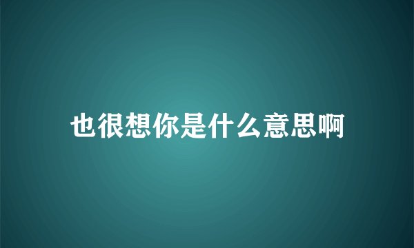 也很想你是什么意思啊