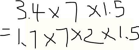 3.4x7x1.5的简便方法