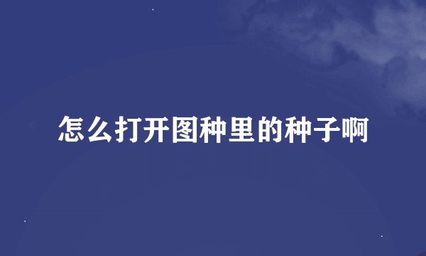 怎么打开图种里的种子啊