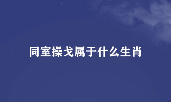 同室操戈属于什么生肖
