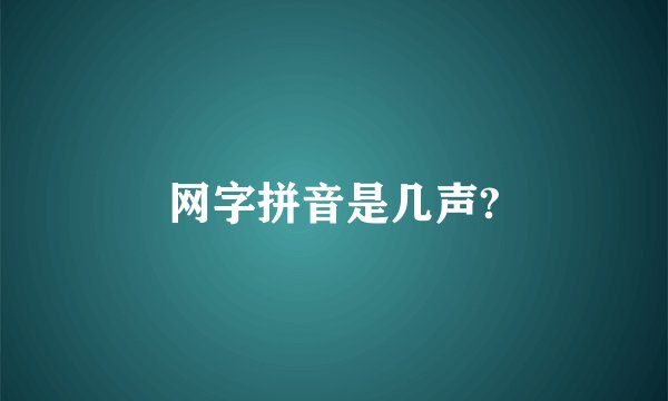 网字拼音是几声?