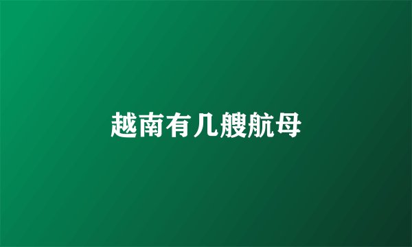 越南有几艘航母
