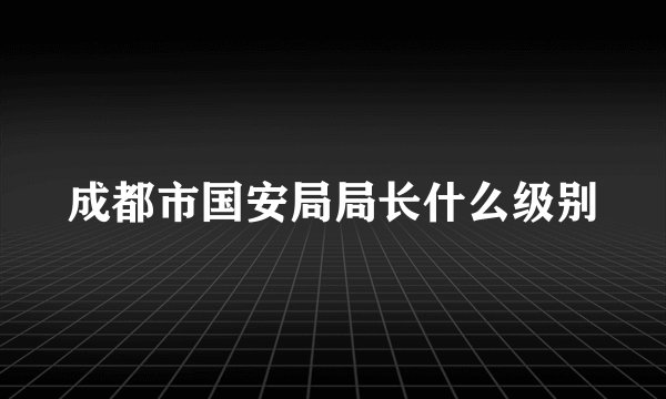 成都市国安局局长什么级别
