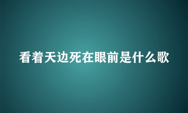 看着天边死在眼前是什么歌