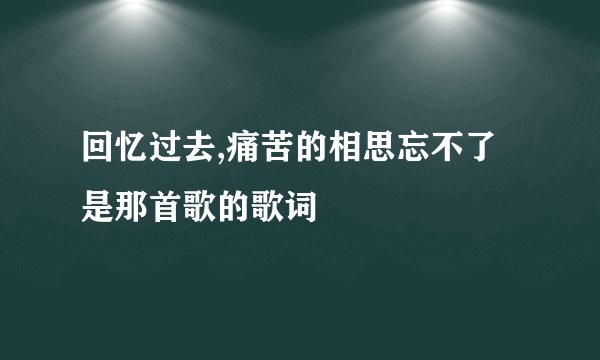 回忆过去,痛苦的相思忘不了是那首歌的歌词