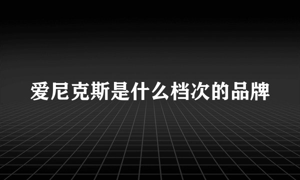 爱尼克斯是什么档次的品牌