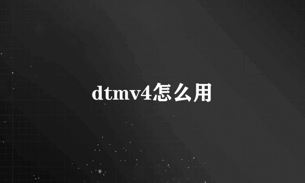 dtmv4怎么用