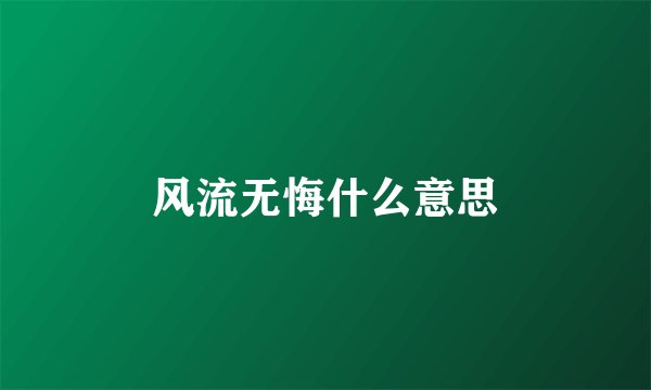 风流无悔什么意思