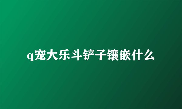 q宠大乐斗铲子镶嵌什么