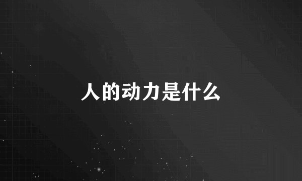 人的动力是什么