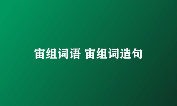 宙组词语 宙组词造句